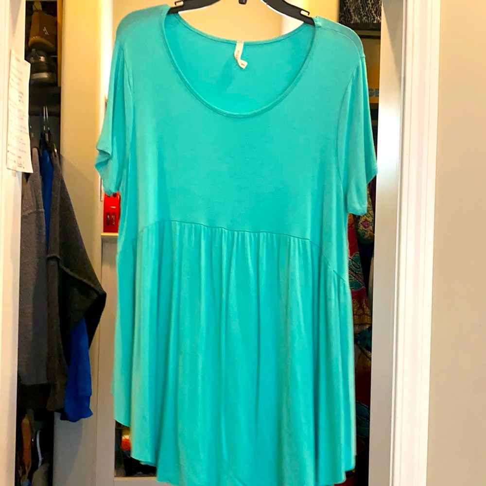 Turqoise baby doll tee
